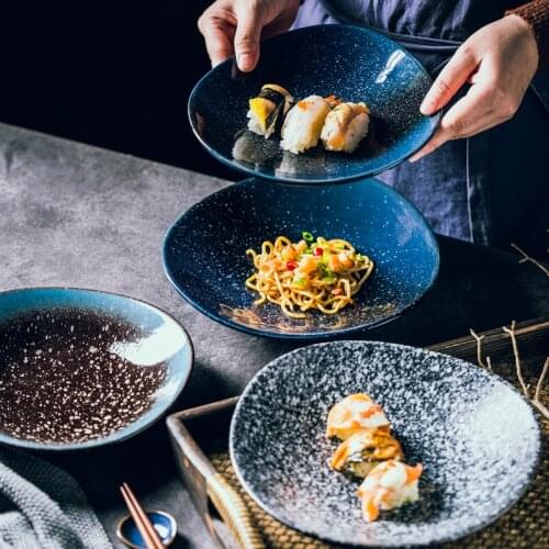 Japanese-style Ceramic Food Dish Plate Household Pottery Irregular Dish Salad Platter Dish Dinnerware
