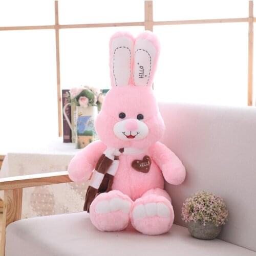 Rabbit With Scarf Stuffed Animals Rabbit Plush Toys Doll Pillow Kids Lovers valentine day gift
