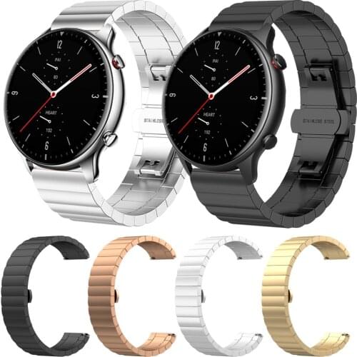 Metal butterfly buckle strap For Huami Amazfit GTR 2 Bracelet Watchband for Amazfit GTR 47mm GTS Watch band Wristband Accessorie