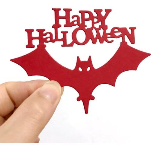 Miss Vintage Happy Halloween Alphabet Bat Metal Cutting Dies Stencil Scrapbooking Photo Album Card Paper Embossing Craft DIY