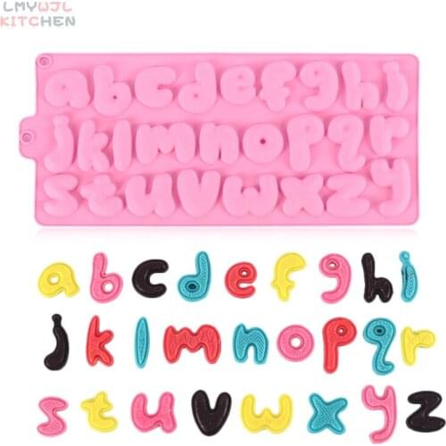 Cartoon Lowercase Letters Silicone Mold DIY Chocolate Fudge Cookie Mold Cute Letter Cake Decoration Accessories