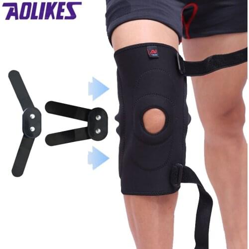 AOLIKES 1 Pcs Professional Mountaineering Training Cycling kneepad Knee Injury Recovery Fixed Supporting With 2 Folding Plates