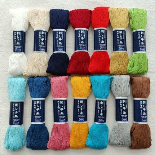 100Meter/piece Sashiko Thread 100% Cotton Pure Color Solid Color Sashiko Thread Made In Japan 14 Color Available