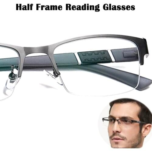 Half Frame Reader Reading Glasses Unisex Fashion Clear Business Office Magnifying Hyperopia Glasses Anti-fatigue Cheap wholesale