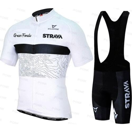 Summer Cycling Set 2020 STRAVA Men Bicycle Jerseys Breathable Mountain Bike Clothing Maillot Ropa Ciclismo Cycling Jersey Set