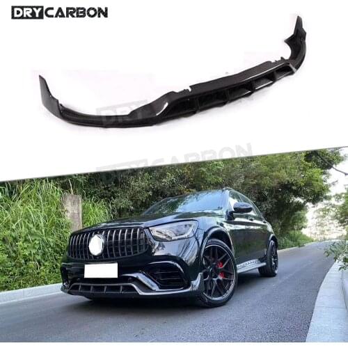 Carbon Fiber Front Lip Spoiler for Benz GLC Class Coupe W253 GLC63 Original Bumper 2016 - 2019 FRP Bumper Guard