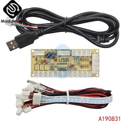 Plate Zero Delay Arcade USB Encoder Controller to Joystick 2Push Button Cable Rocker Cable Kit for Raspberry Pi ADC Nintendo 3DS