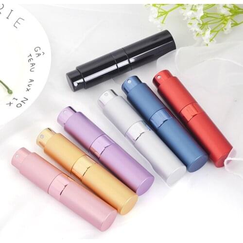 8ML Portable Perfume Bottle Travel Size Refillable Bottle With Spray Pump Empty Cosmetic Container Spray Bottle Metal Aluminum