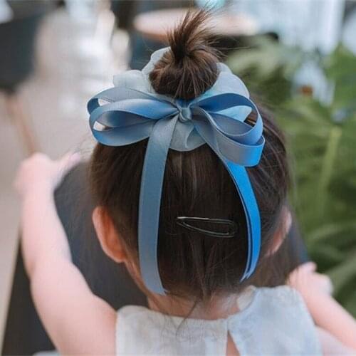 3 Pcs Elastic Rubber Band Baby Kids Head Rope Ribbon Bow Tie Hair Clip Braiding Hair for Girls Hair Accessories