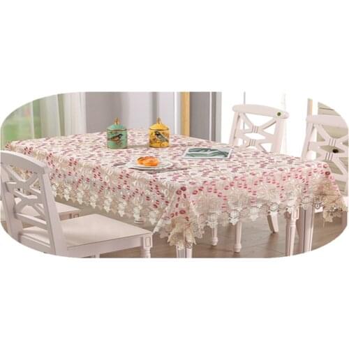New European Style TV Cabinet Tablecloth Lace Fabric Rectangular Round Table Disposable Multifunctional Dustproof Cover