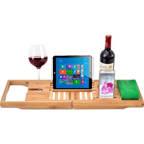 Extendable Bathroom Shelf Bathtub Tray Shower Caddy Bamboo Bath Tub Rack Towel Wine Book Holder Storage Organization Accessories