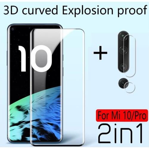 2 IN 1 Camera Len Film + Tempered Glass for Xiaomi Mi 10 Lite Mi10 Ultra Youth Screen Protector On for Xiomi Note 10 10Lite