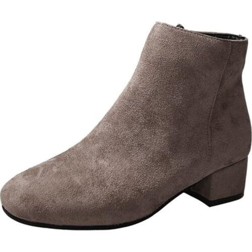 Fashion Heighten Boots Women Autumn Outdoor Walking Shoes Girl Anti-SKid Casual Pumps Zip Up Black Ankle Bootie Zapatos De Mujer