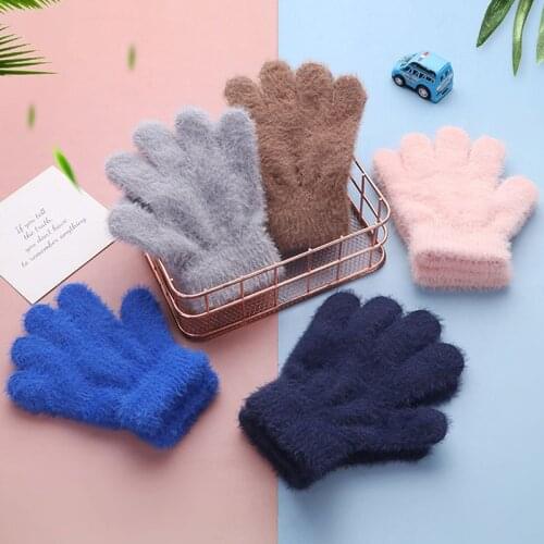 Womens Winter Warm Touch screen Gloves Cute love Heart Full Finger Gloves Knitted plush Outdoor Flip cover Gloves Mittens