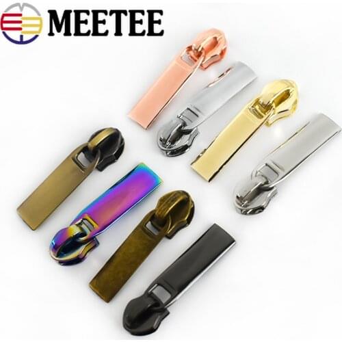 100pcs Meetee Zips Heads for 5# Nylon Zippers Sewing Bag Jacket Pocket Zipeper Sliders Repair Kits DIY Accessories