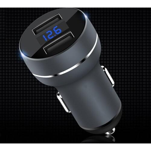 2-Port USB 3.4A Car Charger Adapter LED Display Fast Charging Smart Current Shunt For IPhone Samsung​ IPad Mini