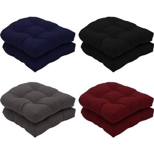 2pcs Tufted Chair Pad Seat Cushions 19" x 19" Patio Furniture Chair Pads