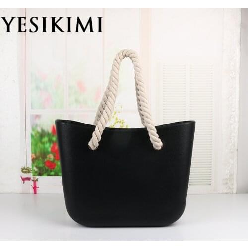 2018 New Women Silicone Bag Bucket Casual Tote Summer Beach Purses 42CM Classic Silica Handbag Rope Handle Design Bolsas