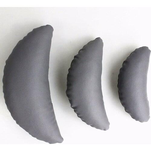 3PCS A Set PU Leather Moon Shape Soft Pillow Kid Cute Photography Prop Toy Room Decor