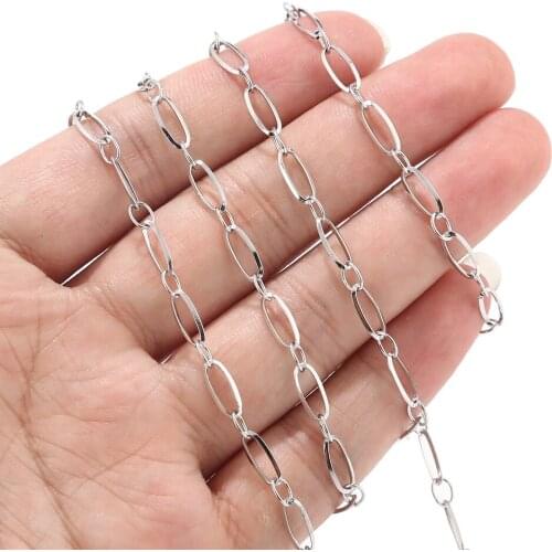 4MM*10MM Stainless Steel Cable Chain Link in Bulk for Necklace Jewelry Accessories DIY Making