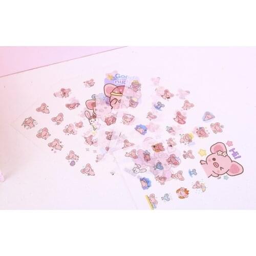 6pcs Lovely pig paper sticker diy decoration sticker for album scrapbooking stationery sticker gift for kids