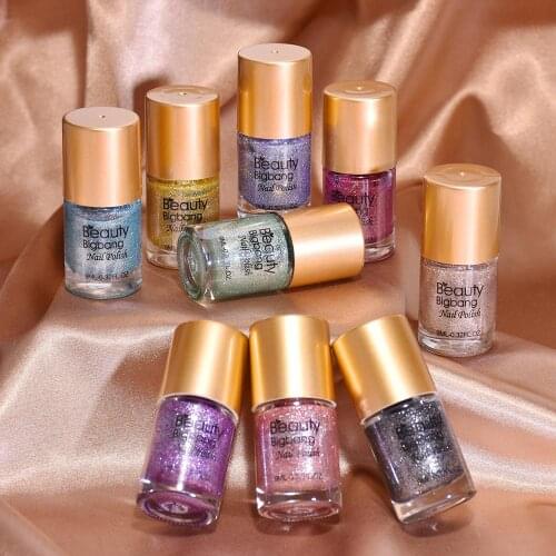 Diamonds BeautyBigBang Manicure 9ML Lacquer Shiny Nail Glitter Nail Varnish Polish Glitter Crystal Art Pearl Polish