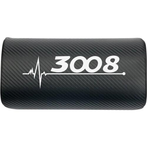 1pcs car neck pillows both side pu leather single headrest for Peugeot 3008 Accessories Car Styling