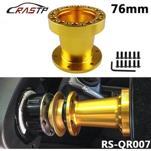 RASTP-76MM Height High Quality Black Racing Quick Release Steering Wheel Hub Adapter Snap Off Boss Kit QR007