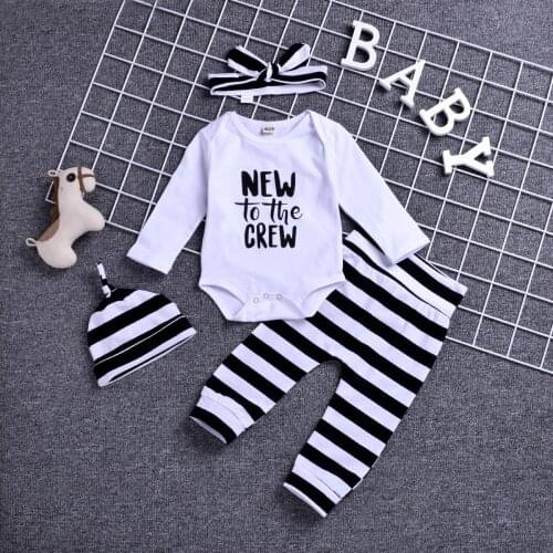 Childrens Letters, Garment + Stripe White Pants + 4 Times Hat Scarf