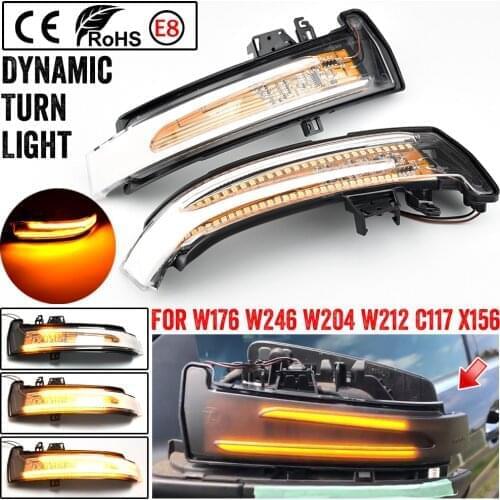 Dynamic LED Rearview Mirror Indicator Light For Mercedes Benz W176 W246 W212 W204 CLA C117 GLA GLK W221 CLS W218