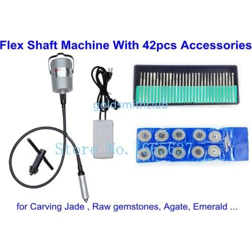 2013 Promotion Electric Power Tools Flex Shaft Machine for Carving Jade Raw gemstones Agate Emerald with 42pcs Accessories