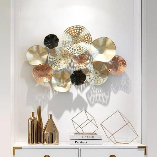 European Wrought Iron 3D Stereo Mural Wall Decoration Crafts Restaurant Home Livingroom Creative Wall Round Flowers Ornaments