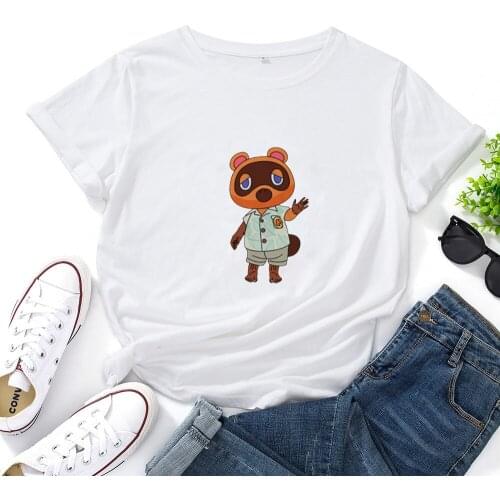 Kawaii Little Animal Graphic T Shirts Women Top Harajuku Cute Loose Tee Shirt Femme Cotton Casual Short-sleeved Women Tshirt