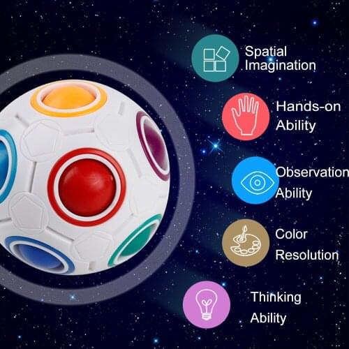 Puzzle Rainbow Ball Decompression Football Kids Toy Gift Educational