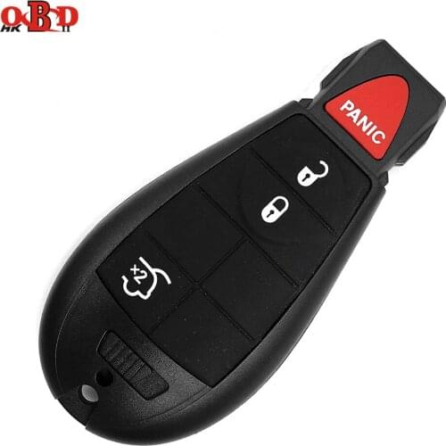 HKOBDII 3+1 Buttons For Jeep Fobik Smart Remote key For Chrysler 433Mhz With Uncut Blade and 46 Electronic Chip