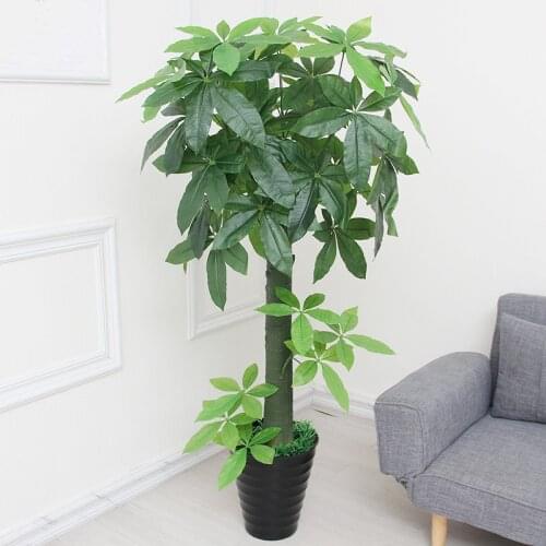 120cm Artificial Large Malabar Chestnut Plant Green Tropical Theme Tree Indoor Plastic Big Potted Home Hotel Office Shop Decor