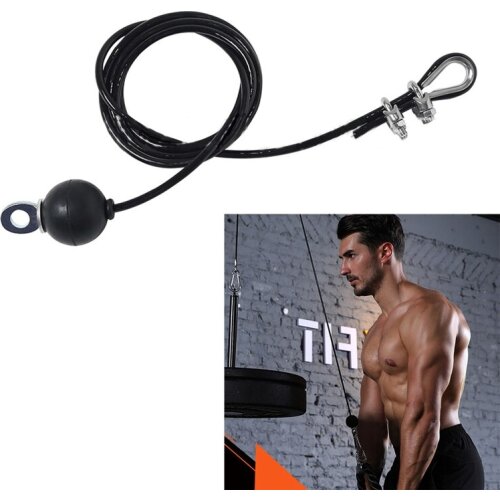 Fitness DIY Pulley Cable PU Coated Steel Wire Rope Arm Biceps Triceps Blaster Hand Strength Training Machine Attachment