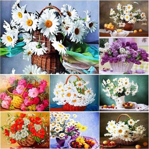 DIY 5D Diamond Painting Small Daisy Flower Diamond Embroidery Cross Stitch Full Square Round Drill Mosaic Art Gift Home Decor