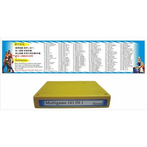 Free shipping 161 in 1 multi games cartridge only work with no modified original 1 slot NEO-GEO SNK MVS motherboard Arcade Game