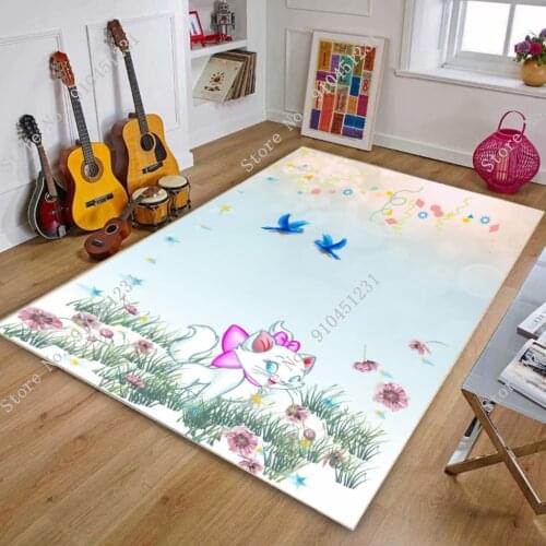 Disney Marie Cat Cartoon Play Mat Carpet Bird Living Room Playmat Short Plush Non-slip Bedroom Rugs Boys Girls Children Baby