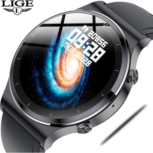 LIGE Smart Watch Bluetooth Call Sports Watch HD IPS Big Screen Heart Rate Monitoring Weather Push IP68 Waterproof Smartwatch Men