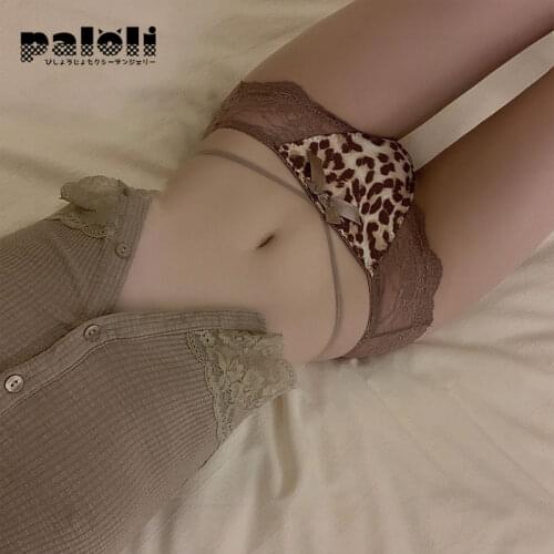 Fashion Womens Sexy Lace Panties Seamless Underwear Leopard Ice Silk for Girl Bikini Cotton Crotch Breathability Lingerie New