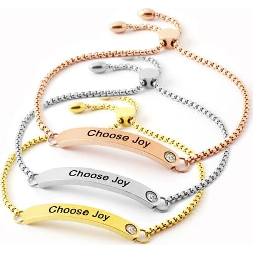 Fashin Mantra bracelet jewelry stainless steel bar link bracelet silver colo/gold/rose gold bracelets bangle for women best gift