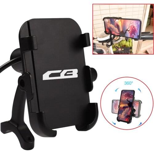 Motorcycle Phone Handlebar Mount Holder with USB Fit Any Smartphone For Honda CB650R CB650F CB650 CB500F CB500X CB300 CB1000R