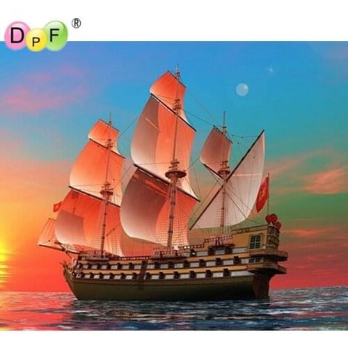 Diamond embroidery kits sailing scenery diy 5d diamond painting cross stitch mosaic pattern picture of rhinestones home decor