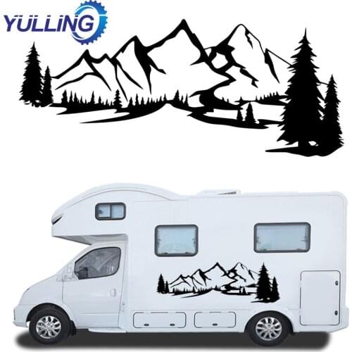 2PCS Car Side Body Stickers Waterproof self-adhesive Vinyl Decals For Caravan RV Camper Accessories For Caravans, RVs, Campers