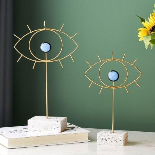 Nordic Metal Decoration Eye Model Modern Home Decoration Living Room Decoration Accessories Wooden Office Desk Decoration Gifts