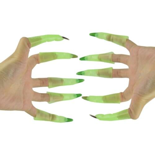 New 10pc/lot Halloween Decoration Supplies Devil Gloves Witch Claws Devil Nail Finger Masquerade Nail Set Props