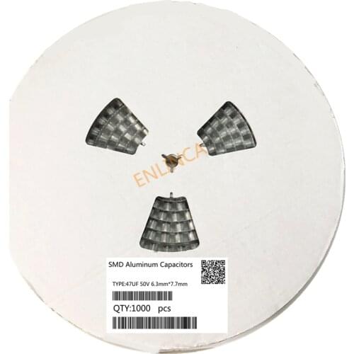 Original 1000pcs 47UF 50V 6.3mm*7.7mm SMD electrolytic capacitor 20