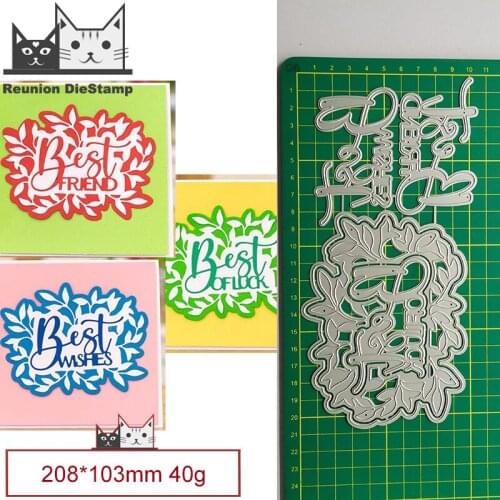Letter Best Friend Wishes Luck Metal Cutting Dies Decorative Scrapbooking Steel Craft Die Cut Embossing Paper Cards Stencils New